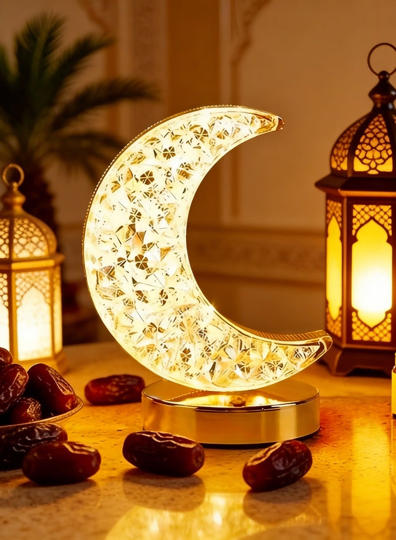 أضواء رمضان - مصابيح طاولة رمضان الكريستالية LED، أضواء ليلية لتزيين غرف الطعام وغرف النوم وغرف المعيشة في رمضان - Image 1